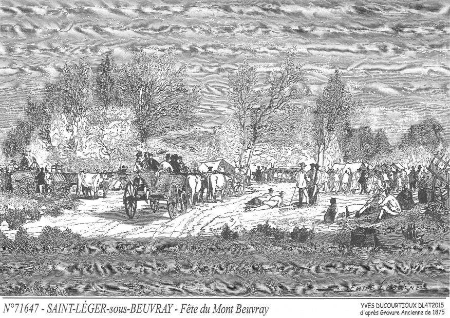 N 71647 - ST LEGER SOUS BEUVRAY - fête du mont beuvray (d'aprs gravure ancienne)